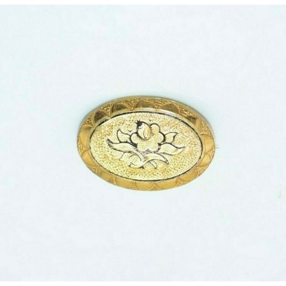 Gold Filled Taille d'épargne Flower Pin Brooch Art